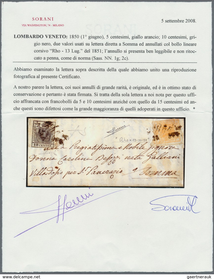 01911 Österreich - Lombardei Und Venetien - Stempel: 1850: RHO, Gut Lesbarer Schreibschriftstempel (Sasson - Lombardo-Vénétie