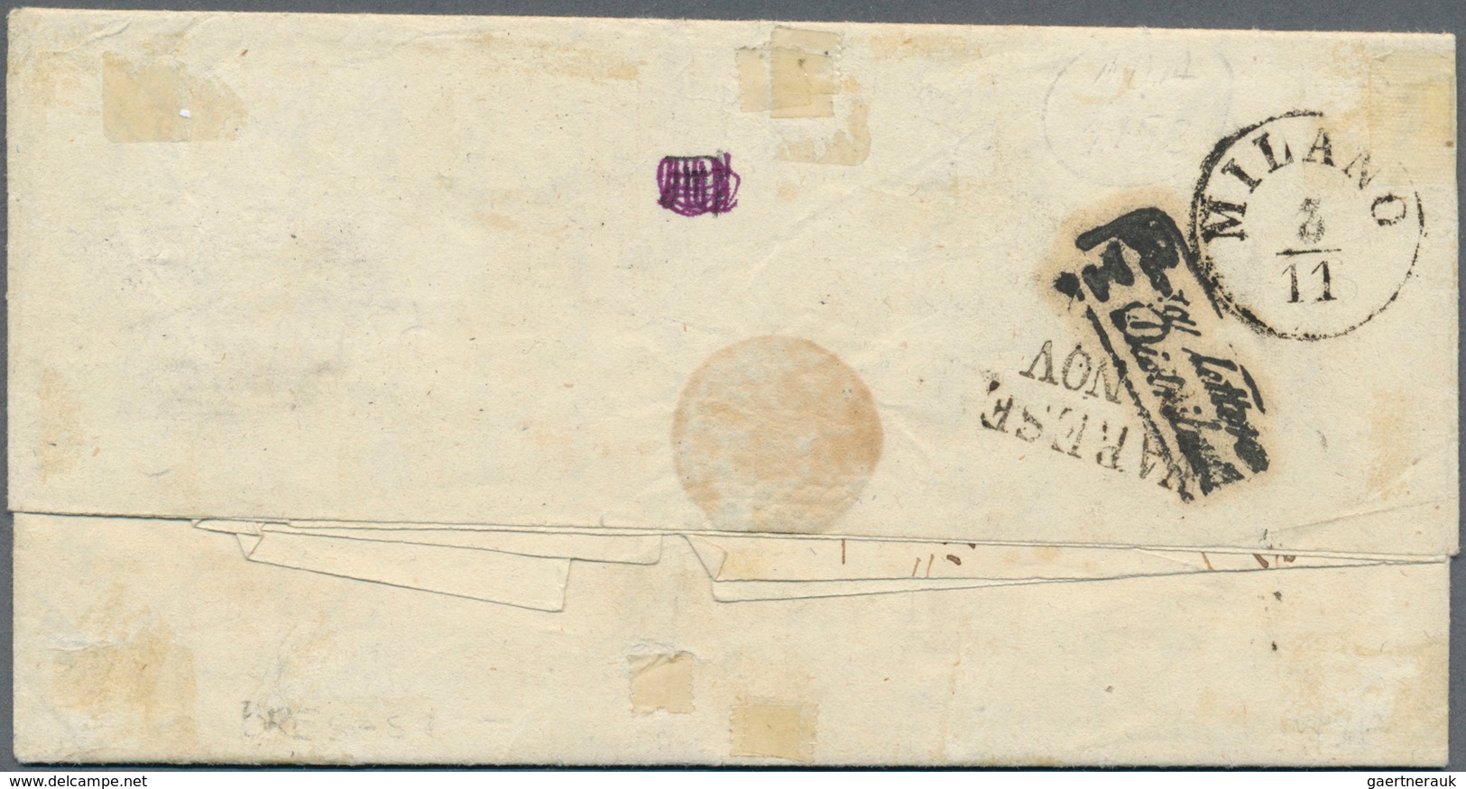 01917 Österreich - Lombardei Und Venetien - Stempel: 1850: VIGGIU (12 Punkte) Auf Brief Mit 15 C Nach Mail - Lombardy-Venetia