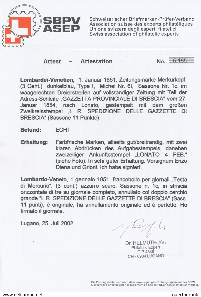 01933 Österreich - Stempel: "I.R. SPEDIZIONE DELLE GAZZETTE DI BRESCIA" (Lombardei-Venetien), Klarer Und S - Machines à Affranchir (EMA)