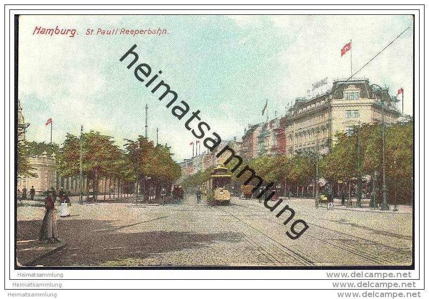 Hamburg - St. Pauli - Reeperbahn - Strassenbahn - Mitte