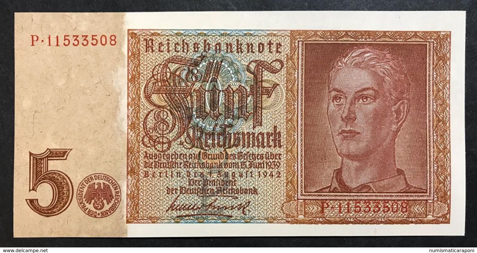 GERMANIA ALEMANIA GERMANY  5 MARK 1942 Q.fds   LOTTO 1991 - 5 Reichsmark