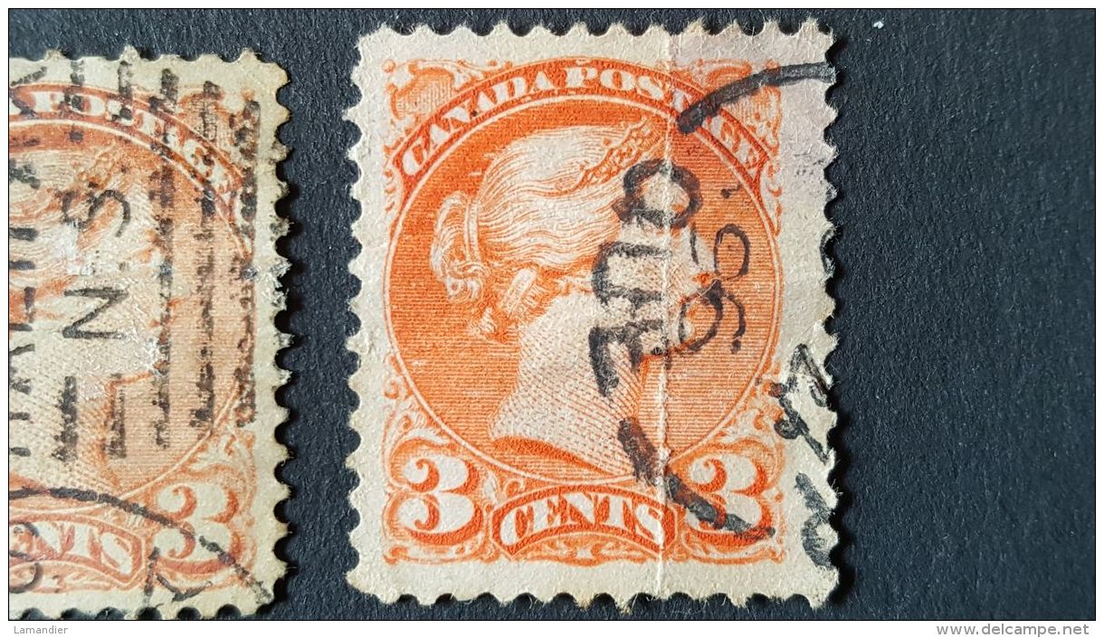 CANADA - Victoria Small Queen - 3 Timbres - Enchères - ...-1851 Voorfilatelie