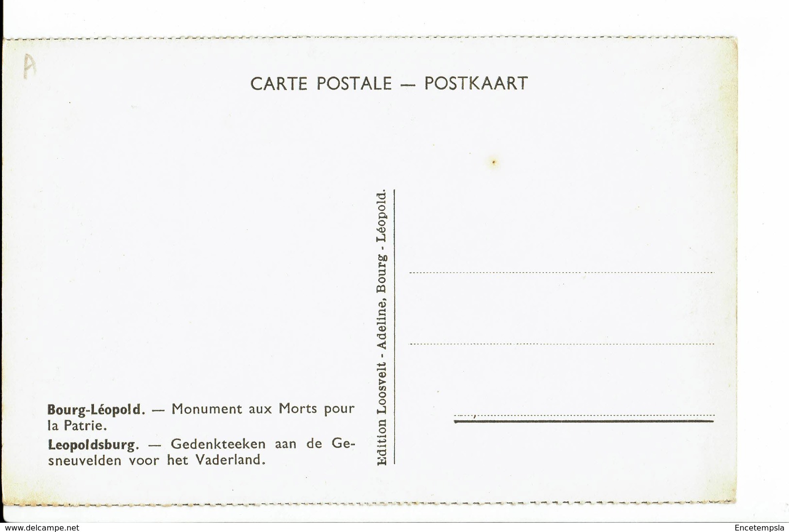 CPA - Carte Postale - Belgique -Bourg-Léopold - Monument Aux Morts - S1253 - Hasselt
