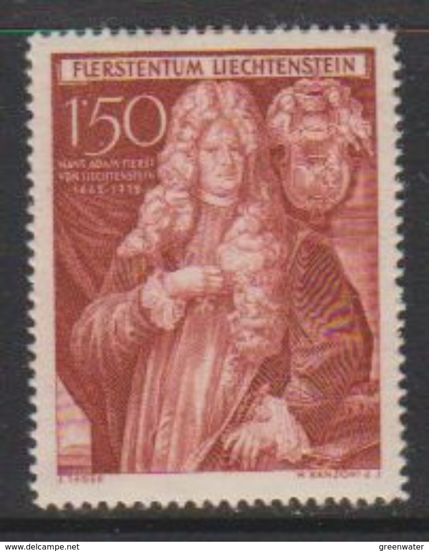 Liechtenstein 1949 250 Jahrfeier Unterland 1.50Fr ** Mnh (round Corner) (39551Q) - Unused Stamps