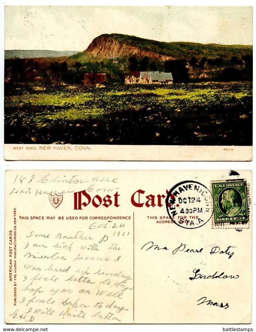 United States 1911 Postcard West Rock - New Haven, Connecticut - New Haven