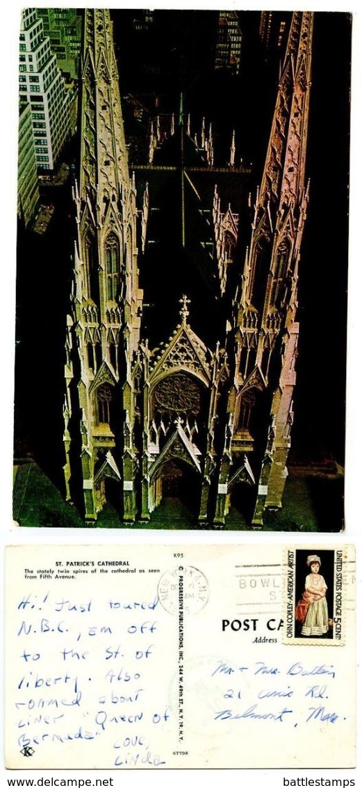 United States 1965 Postcard St. Patrick’s Cathedral From Fifth Avenue, New York City - Églises