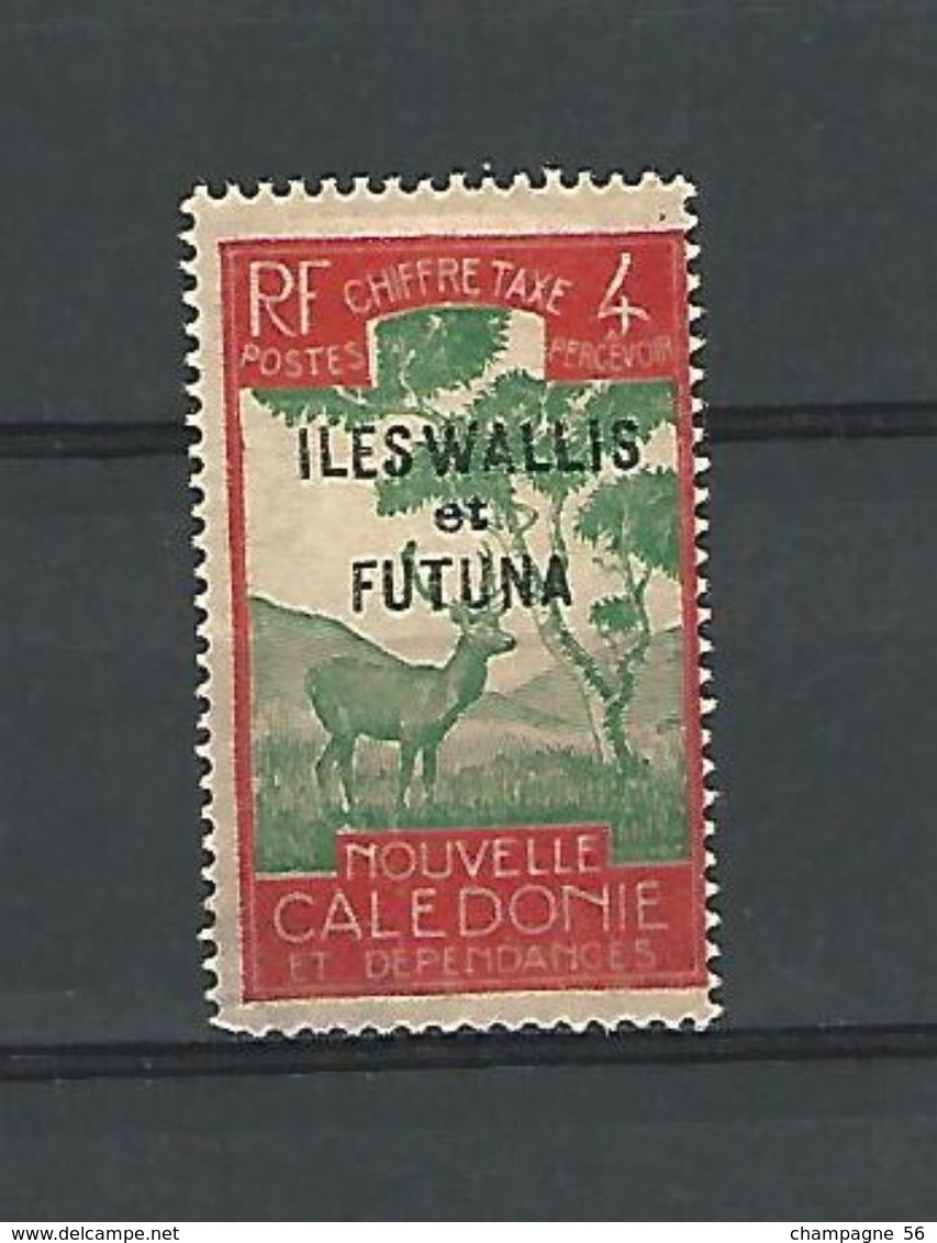 VARIÉTÉS 1930 N° 12 NOUVELLE CALÉDONIE SURCHARGE ILES WALLIS ET FUTUNA  4C NEUF  DOS CHARNIÈRE - Timbres-taxe