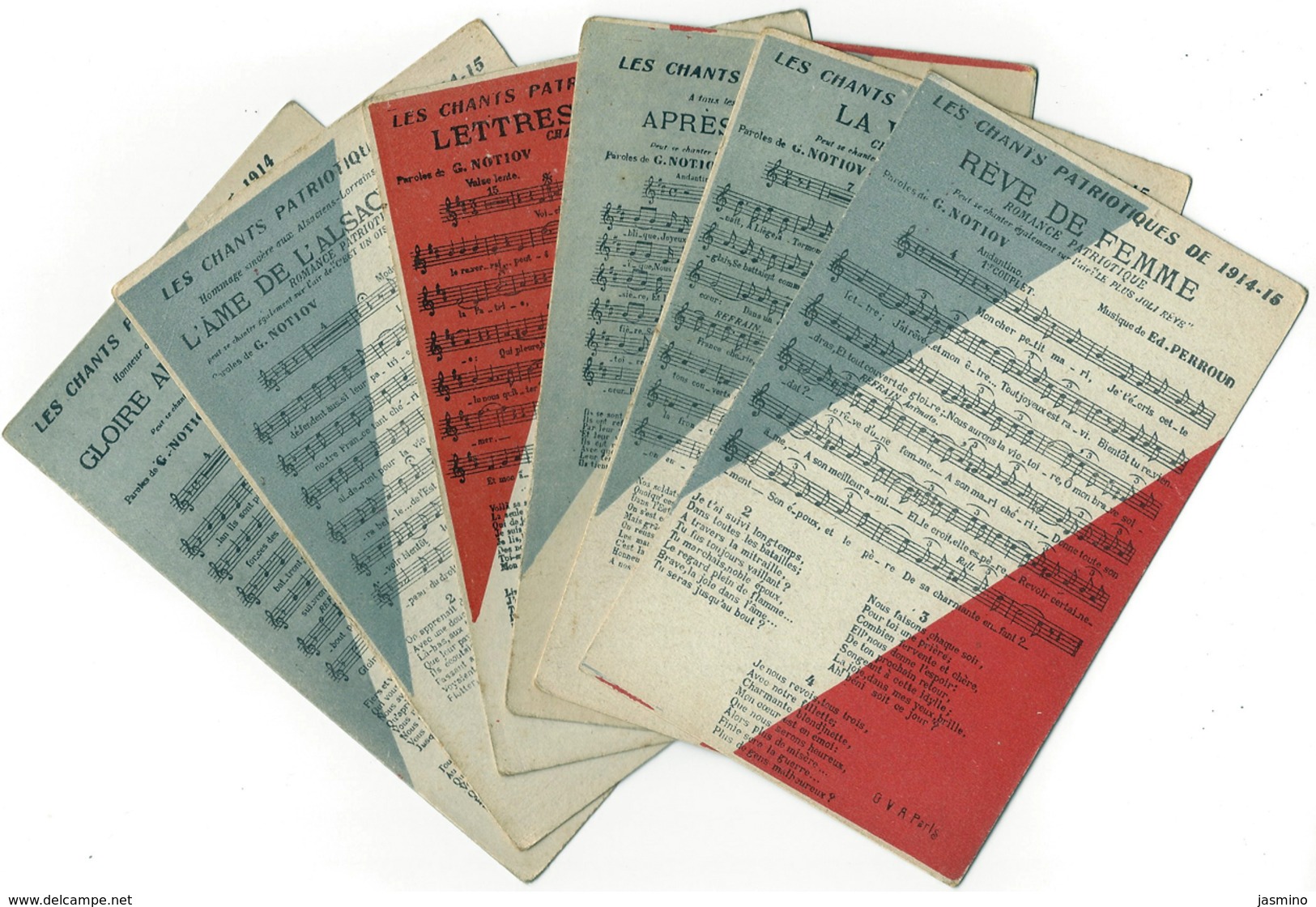 Les Chants Patriotiques De 1914-15 Lot (6 Cartes). - Autres & Non Classés