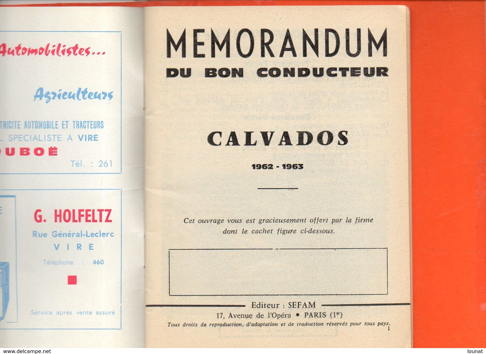 Memorandum Du Bon Conducteur - Calvados - Publicité - Livret De 41 Pages (dimensions :11.7 X 15.5) - Unclassified