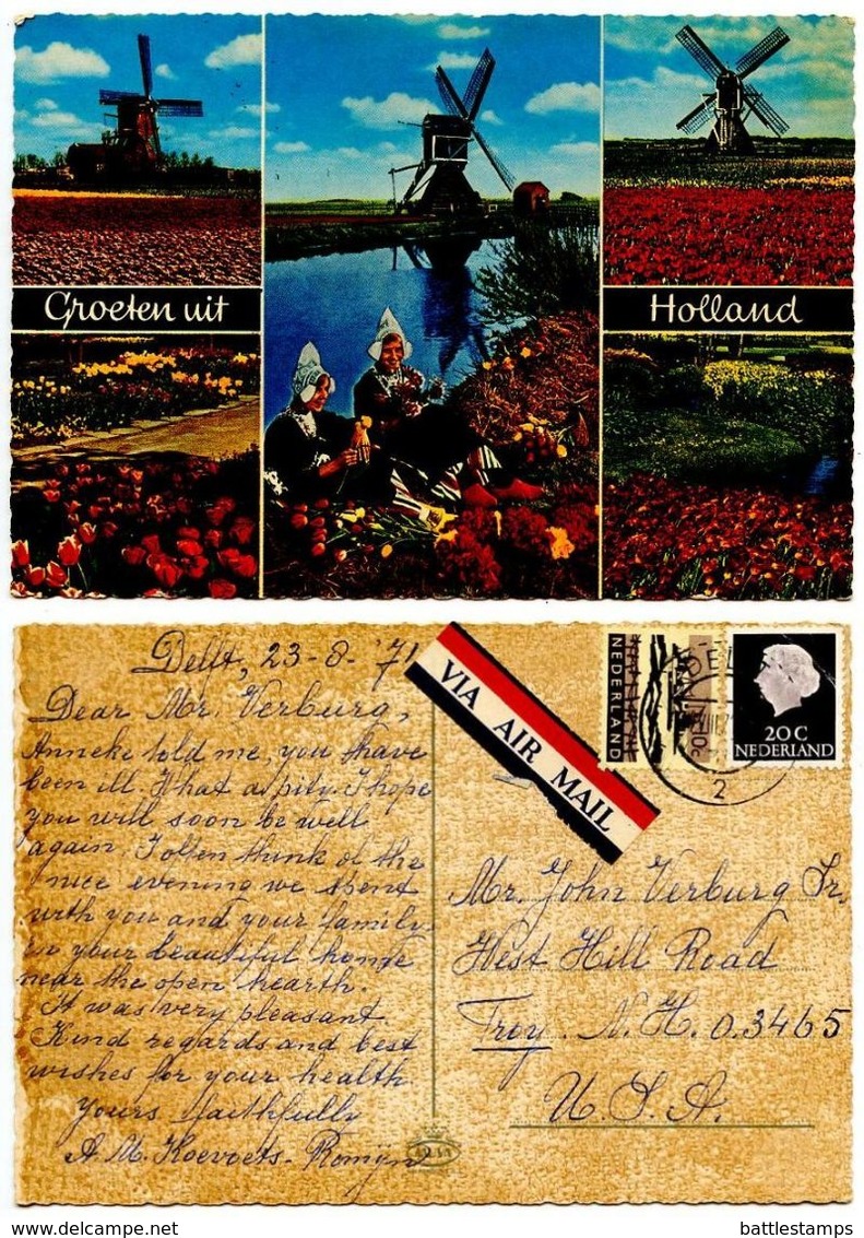 Netherlands 1971 Postcard Groeten Uit Holland - Windmills, Tulips, Trad. Costumes - Greetings From...