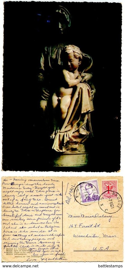 Belgium 1969 Postcard Bruges - Sculpture Of Virgin Mary & Child - Virgen Mary & Madonnas