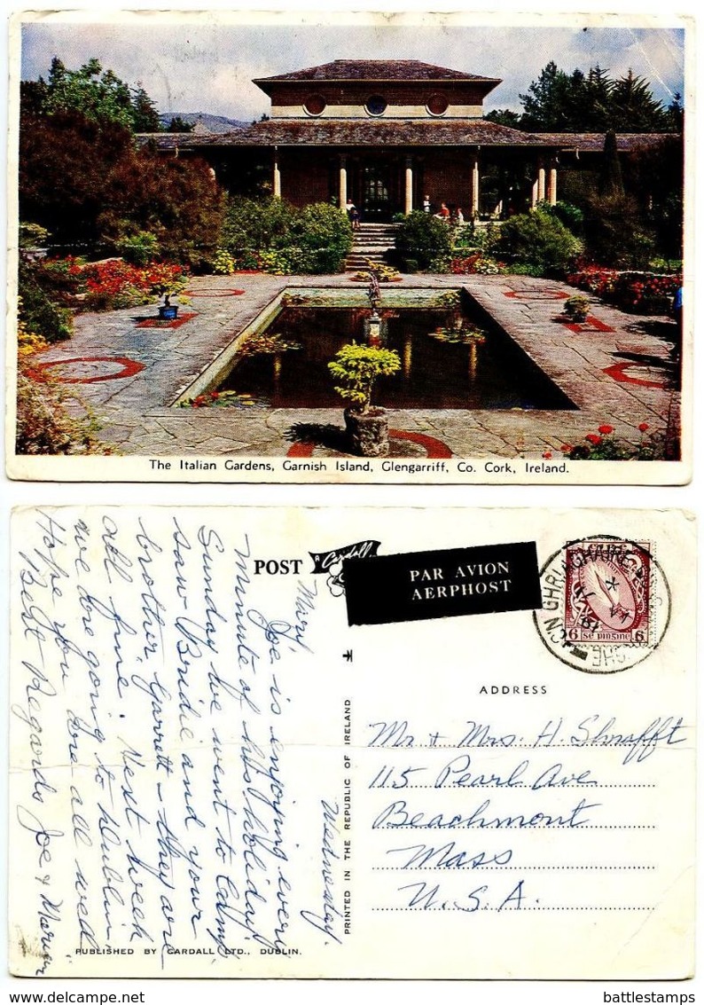 Ireland 1961 Postcard Italian Gardens, Garnish Island, Glengarriff, Co. Cork - Cork