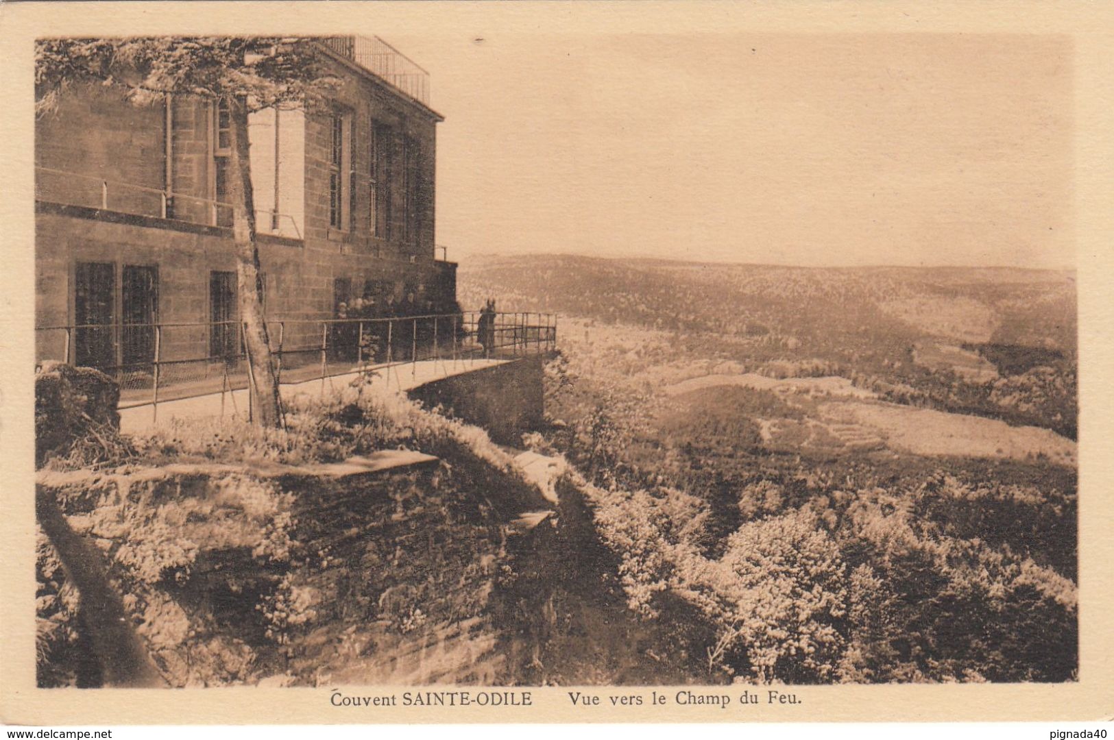 Cp , 67 , MONT-SAINT-ODILE , Couvent , Vue Vers Le Champ-du-Feu - Sainte Odile