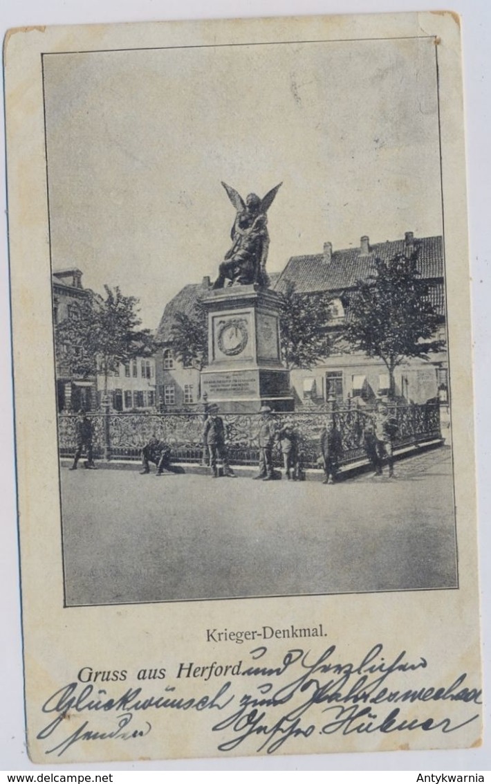 Herford Wittekind Brunnen    1903y. Krieger Denkmal     E414 - Herford