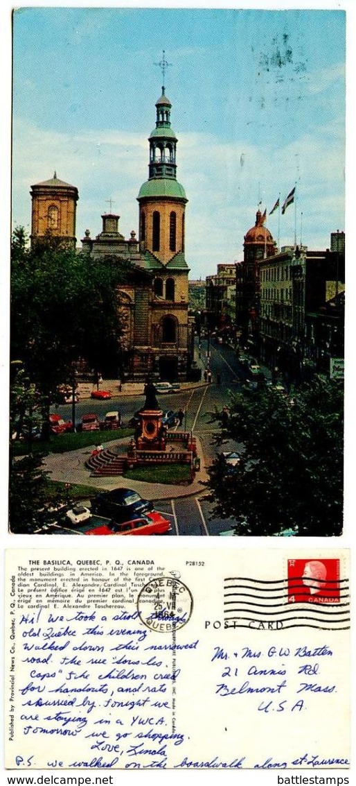 Canada 1964 Postcard The Basilica, Quebec City - Québec - La Citadelle