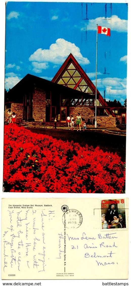 Canada 1975 Postcard Alexander Graham Bell Museum - Baddeck, Cape Breton, Nova Scotia - Museum