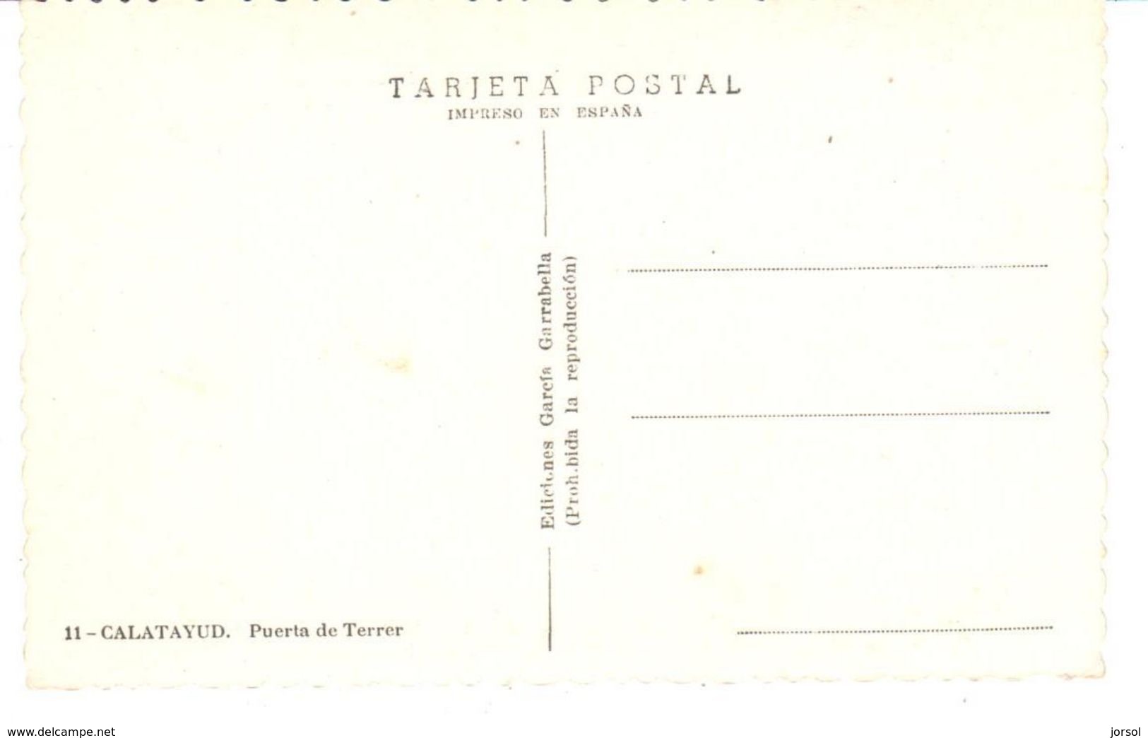 POSTAL     CALATAYUD -ZARAGOZA  - PUERTA DE TERRER  (EDIC.GARCIA GARRABELLA) - Otros & Sin Clasificación