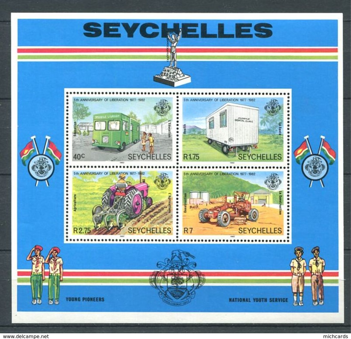 234 SEYCHELLES 1982 - Yvert BF 20 - Vehicule Tracteur - Neuf ** (MNH) Sans Trace De Charniere - Seychelles (1976-...)