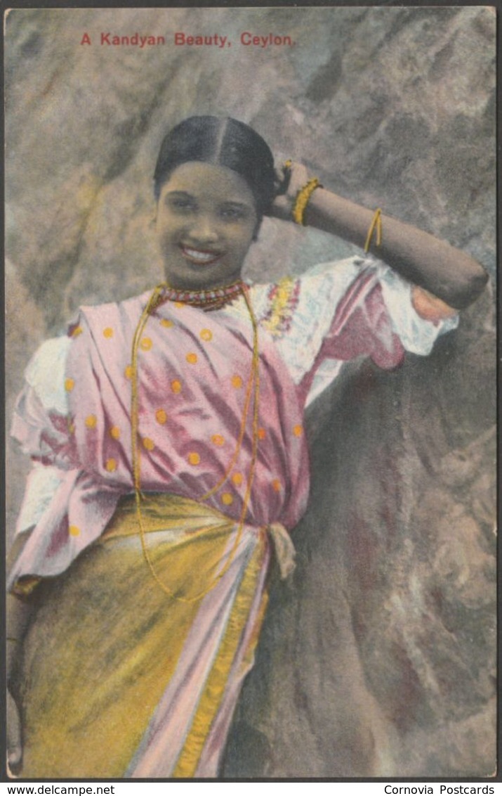 A Kandyan Beauty, Ceylon, C.1910 - Plâté Postcard - Sri Lanka (Ceylon)
