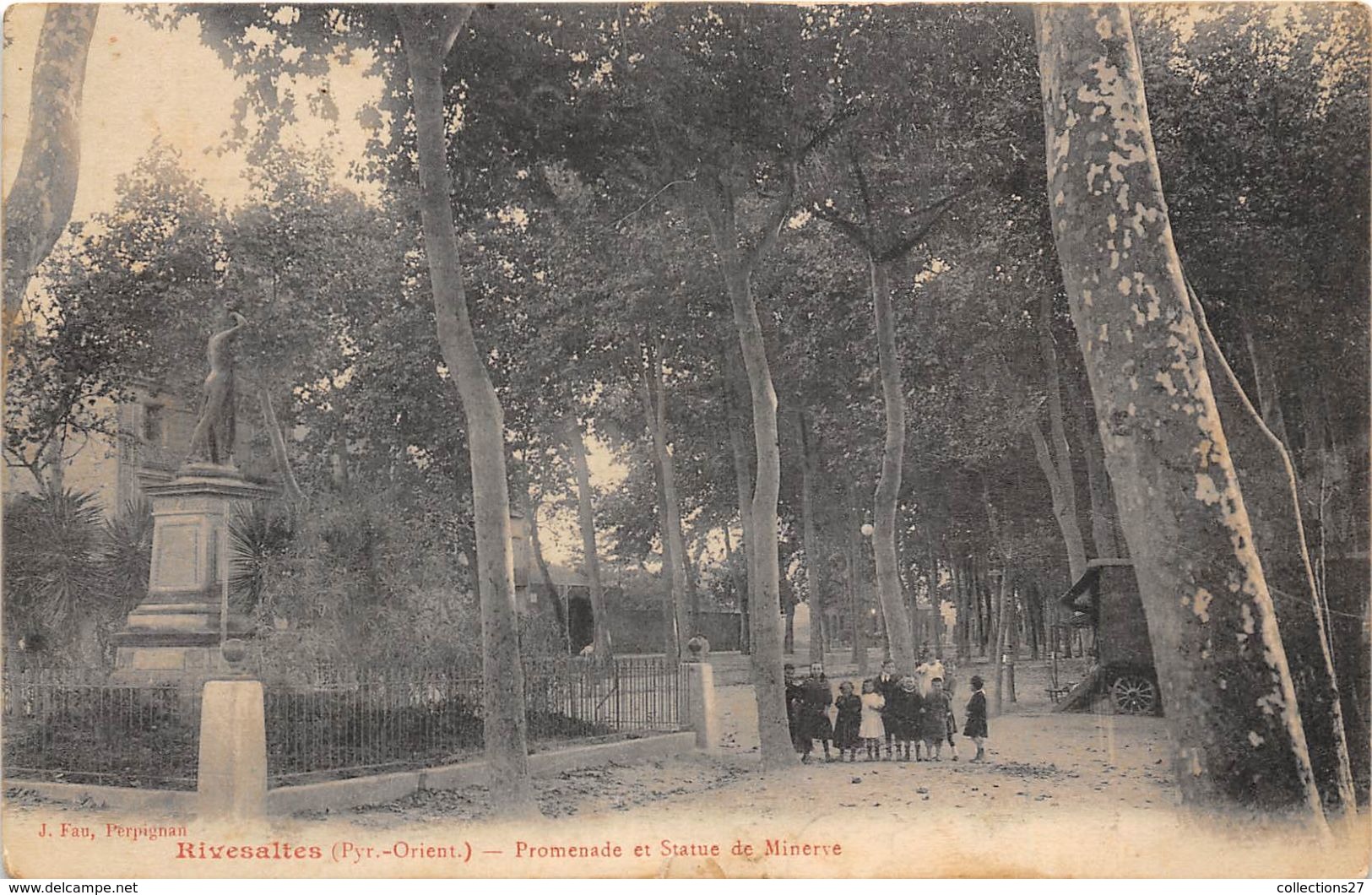 66-RIVESALTES- PROMENADE ET STATUE DE MINERVE - Rivesaltes