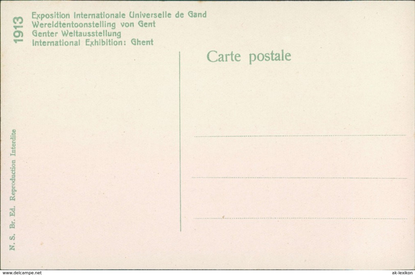 Postkaart Gent Ghent (Gand) La Section Allemande - Zeppelin - Expo 1913  - Other & Unclassified