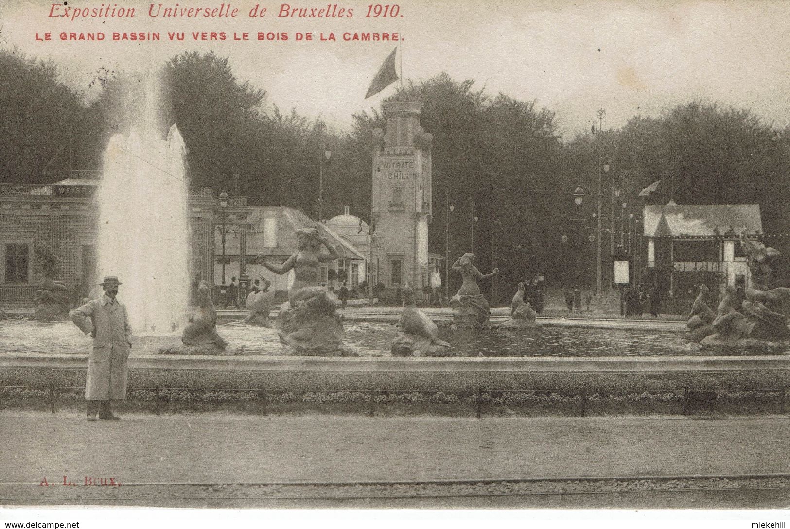 BRUXELLES- EXPOSITION UNIVERSELLE 1910-GRAND BASSIN- BOIS DE LA CAMBRE-world Fair - Expositions