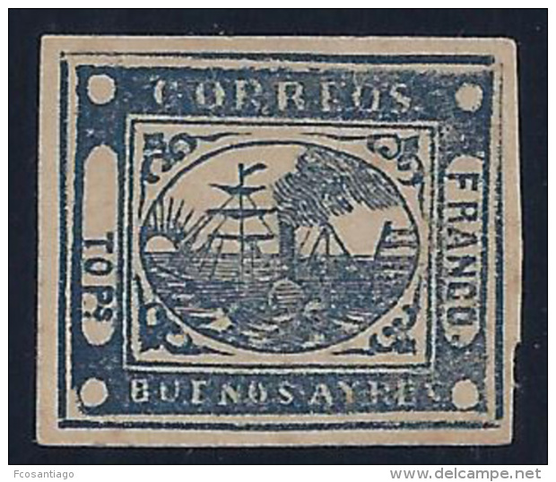 BUENOS AIRES (ARGENTINA) 1858 - Yvert #8 Sin Goma (*) - Buenos Aires (1858-1864)