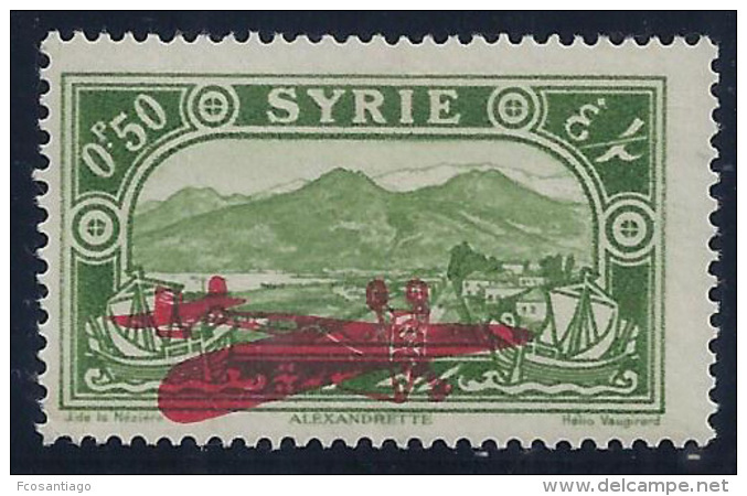 SIRIA 1929/30 - Yvert #38a (Sobrecarga Invertida) - MLH * - Syria