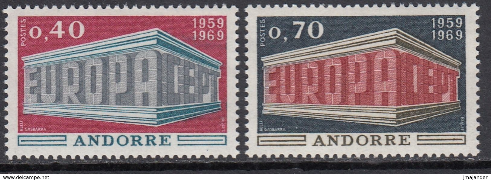 French Andorra 1969 - Europa/CEPT - Mi 214-215 ** MNH - Nuovi