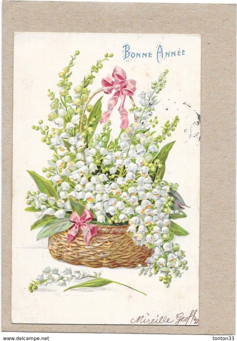 CPA COLORISEE GAUFRÉE  FETE - BONNE ANNEE -  Bouquet De Muguet - LYO1/SAL - - Nouvel An