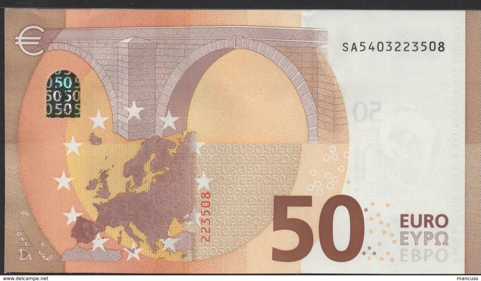 50 EURO ITALIA  SA  S021  Ch. "40"  - DRAGHI   UNC - 50 Euro