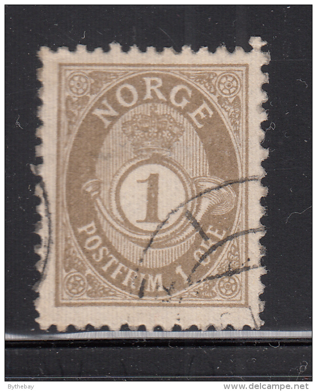 Norway 1893-1908 Used Scott #47a 1o Post Horn - Oblitérés