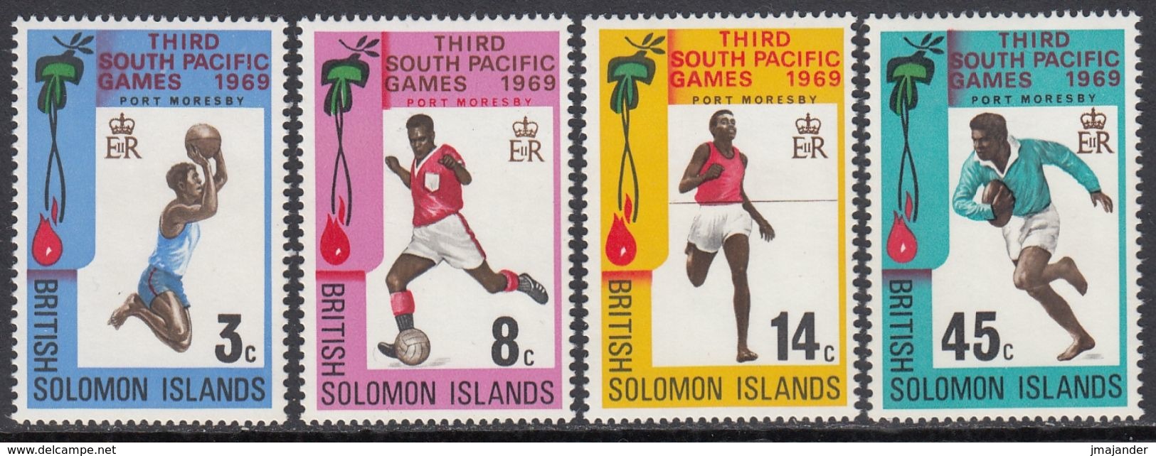 Solomon Islands 1969 - The 3rd South Pacific Games, Port Moresby: Basketball, Soccer, Rugby - Mi 185-188 ** MNH - Salomonseilanden (...-1978)