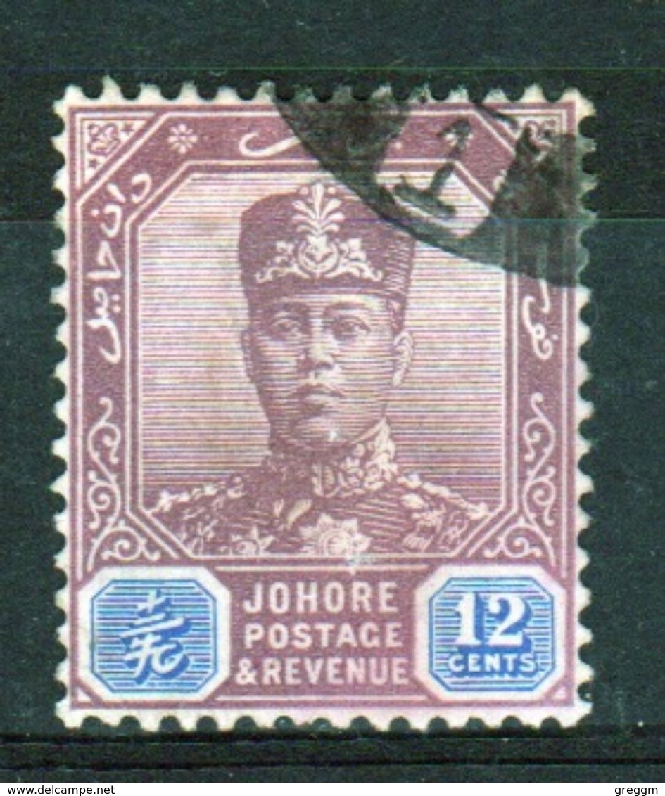 Malaysia Johore Sultan Sir Ibrahim 1922 Twelve Cent Purple And Blue. - Johore