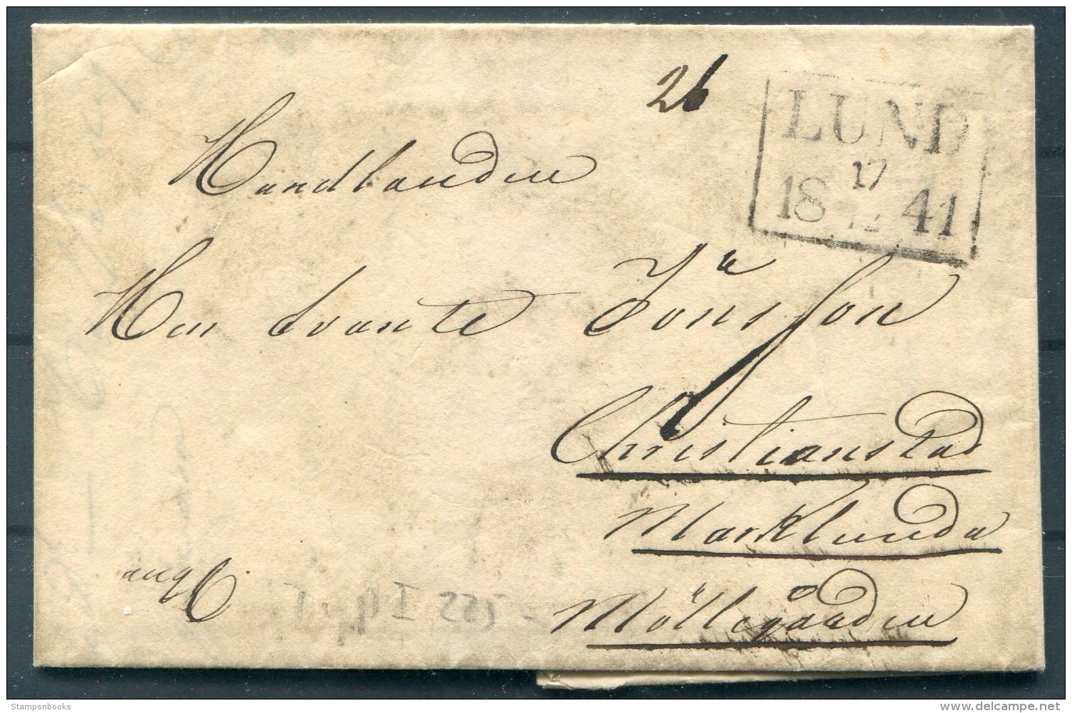 1841 Sweden Entire Lund - Christianstad - ... - 1855 Prephilately