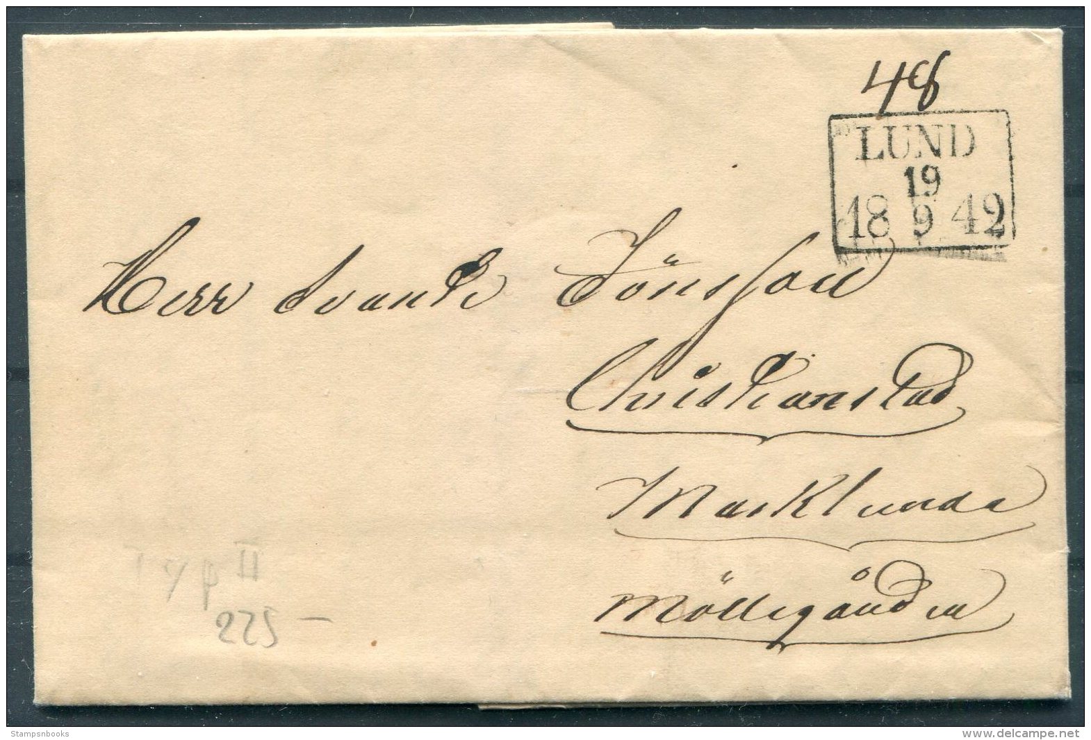 1842 Sweden Lund - Christianstad Entire - ... - 1855 Prephilately