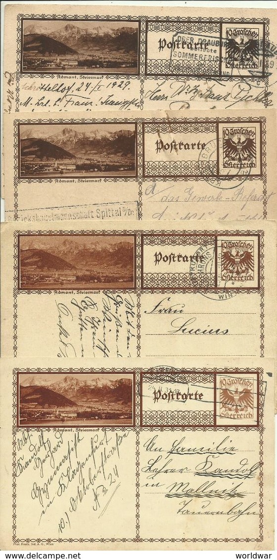 Ab 1927  8 Bildpostkarten Admont & Alt-Aussee  Je 4 Verschiedene Farben - Andere & Zonder Classificatie