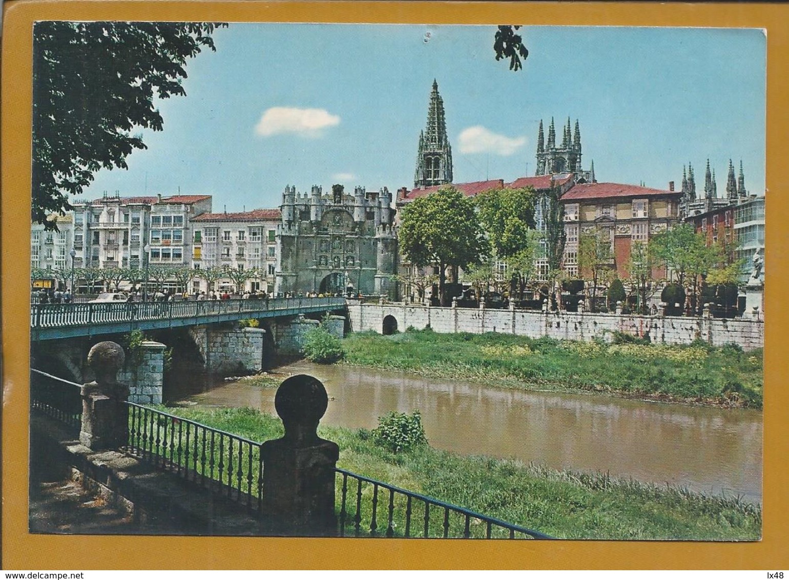 Heptagonal Obliteration Of Burgos 1981.Airplane. Postcard Of Ponte De Burgos.Flugzeug. Postkarte Der Brücke In Burgos. - Briefe U. Dokumente