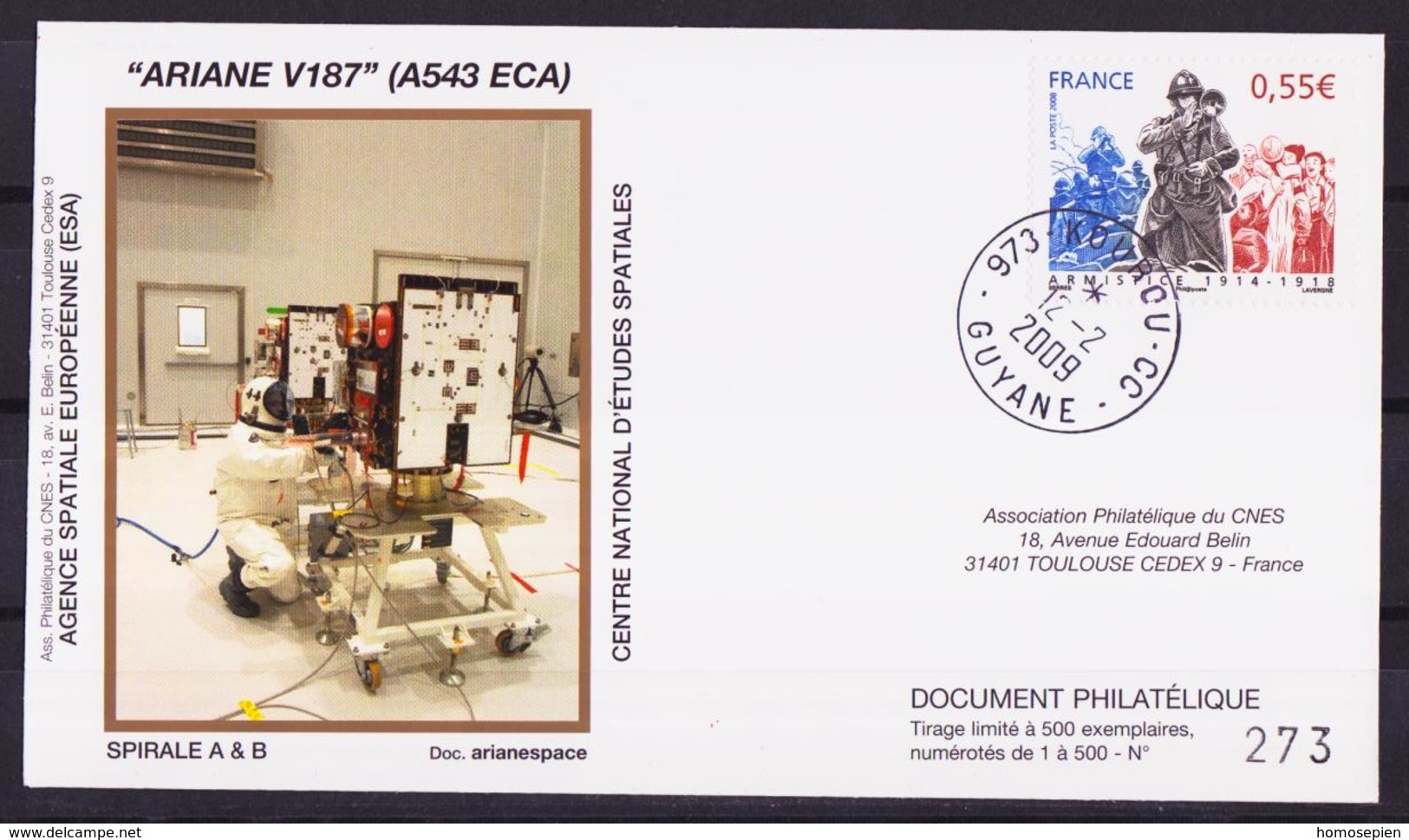 ESPACE - ARIANE Vol Du 2009/02 V187 - CNES - 5 Documents - Europe