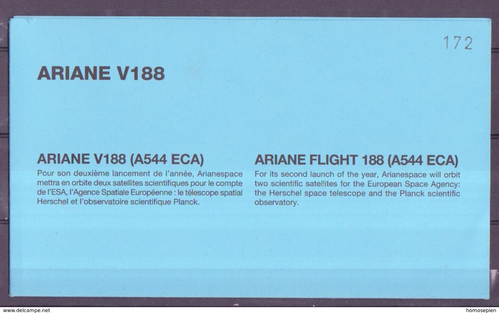 ESPACE - ARIANE Vol Du 2009/05 V188 - CNES - 4 Documents - Europe