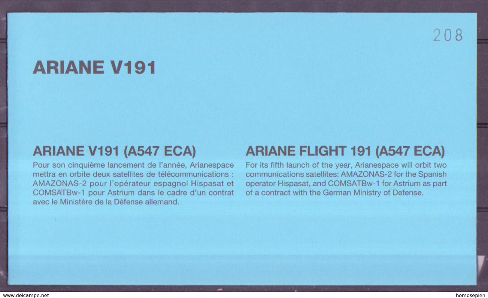 ESPACE - ARIANE Vol Du 2009/10 V191 - CNES - 4 Documents - Europe