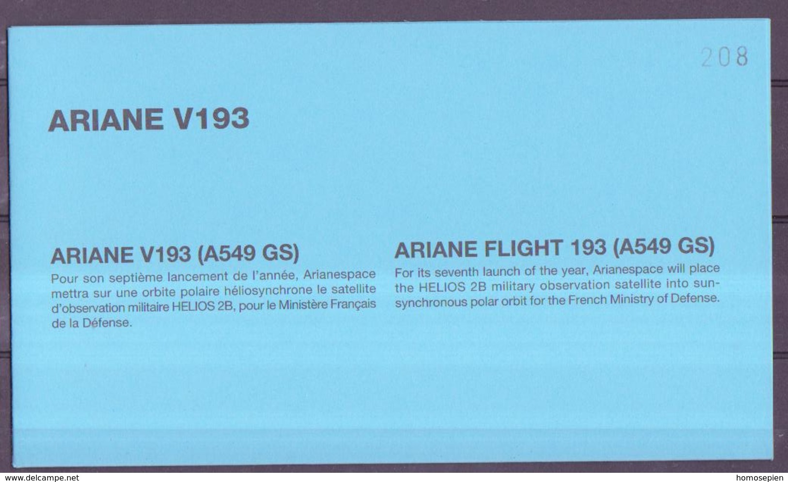 ESPACE - ARIANE Vol Du 2009/12 V193 - CNES - 3 Documents - Europe