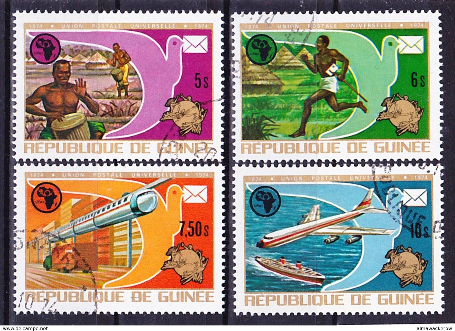 2017-0525 Guinea 1974 100 Years UPU Complete Set Mi 700-703 Used O - Post