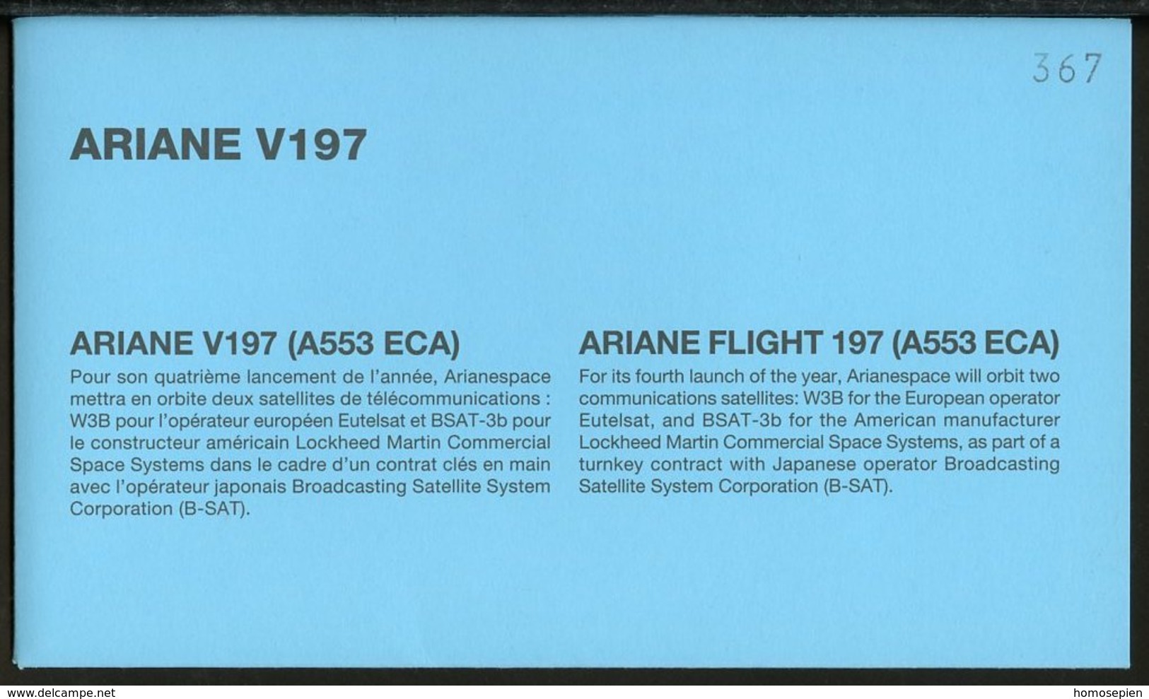 ESPACE - ARIANE Vol Du 2010/10 V197 - CNES - 4 Documents - Europa