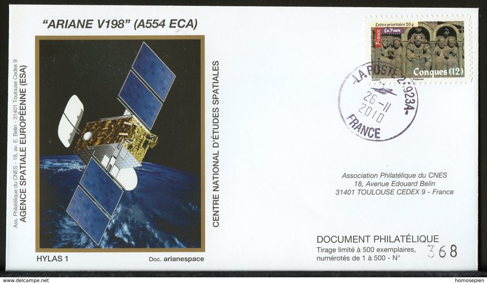 ESPACE - ARIANE Vol Du 2010/11 V198 - CNES - 4 Documents - Europe