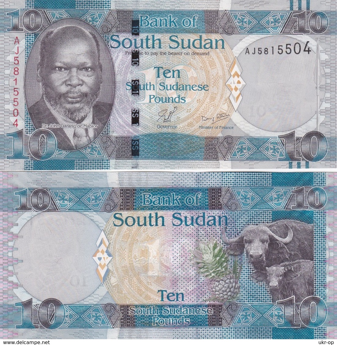 Sudan South - 5 Pcs X 10 Pounds 2011 UNC Ukr-OP - Sudan