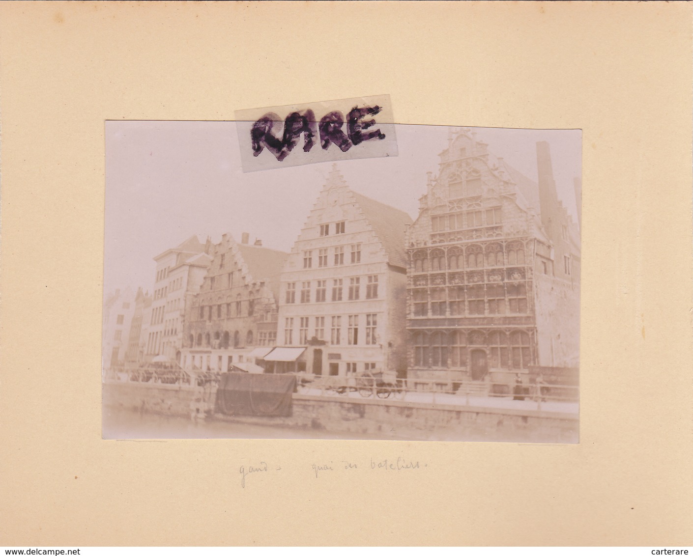 LOT DE 2 PHOTOS ANCIENNES,1880,BELGIQUE,GAND,GENT,RARE,SUR LE MEME CARTON,RECTO VERSO - Places