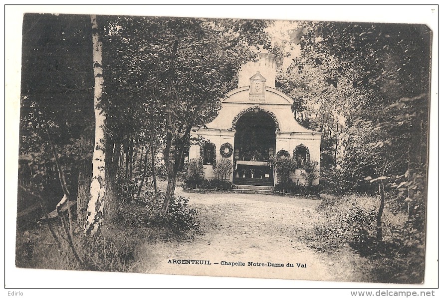 ***  95 ***  ARGENTEUIL  Chapelle Notre Dame Du Val - Timbrée TTB - Argenteuil