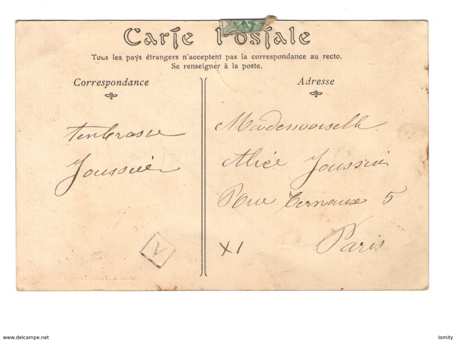 89 Escamps La Gare Train Chemin De Fer Cpa Carte Animée Animation Cachet 1907 Carte Rare - Autres & Non Classés