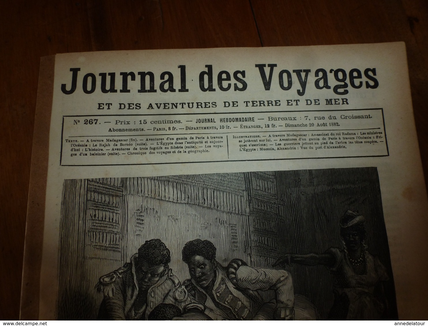 1882 JdV :Assassinat Du Roi Radama à Madagascar; Egypte Et Muezzin D'Alexandrie (gravure); Pêche Des Perles à Ceylan;etc - 1850 - 1899